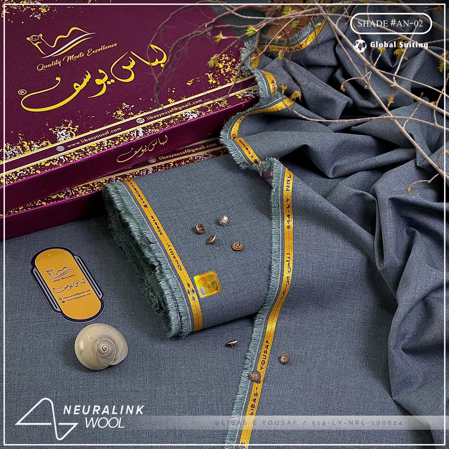 Winter Wool - Libas-E-Yousaf dark silver color