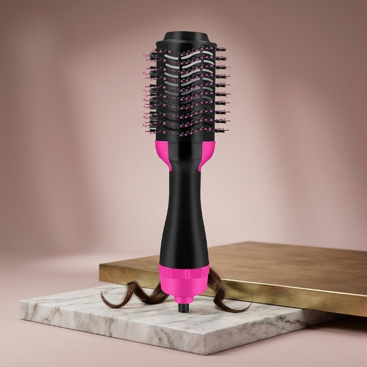 3-in-1 Hot Air Brush – Professional One-Step Hair Dryer Straightener and Curler Pic 4
