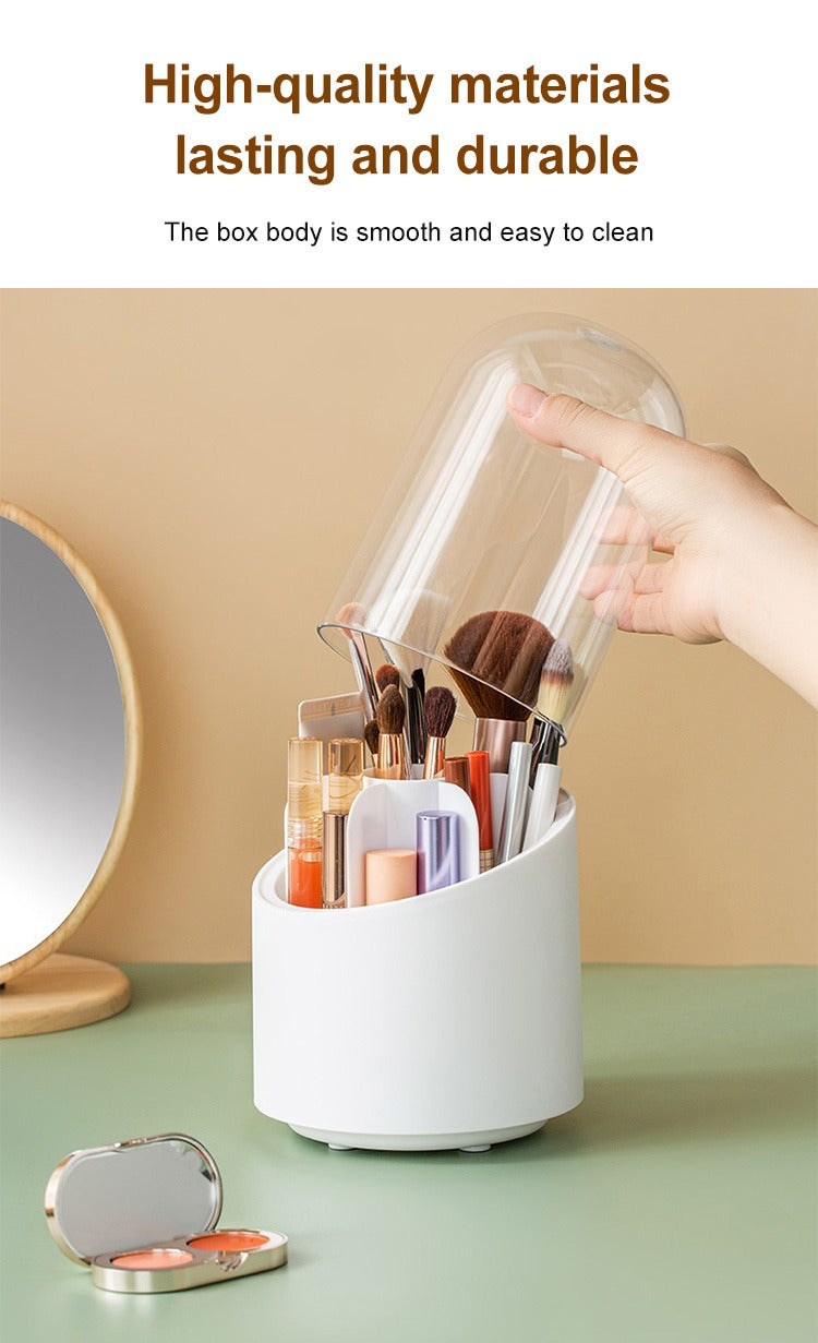360° Rotating Makeup Brush Storage Box Organizer for Brushes Lipsticks Eyebrow Pencils & Beauty Tools Pic 6