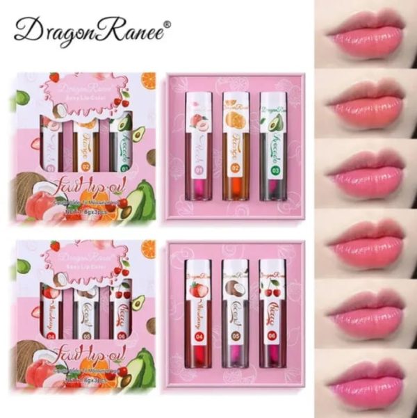 3 Pcs Dragon Ranee Natural Moisturizing & Long Lasting Lip Oil Care Balm Set Pic 6