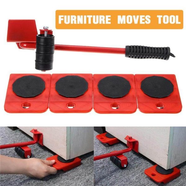 (5 In 1) Heavy Furniture Move Tool Transport Lifter Shifter Pic 2