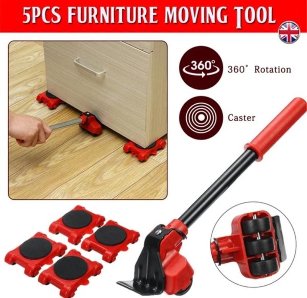 (5 In 1) Heavy Furniture Move Tool Transport Lifter Shifter Pic 4