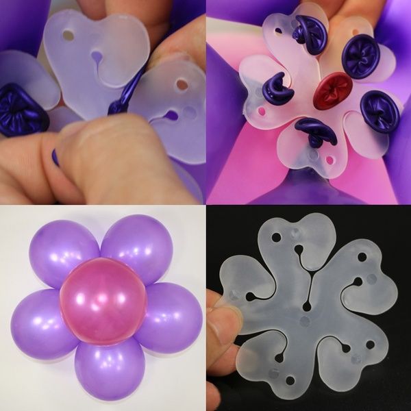 Plastic balloon clip with flower shape for wedding decoration