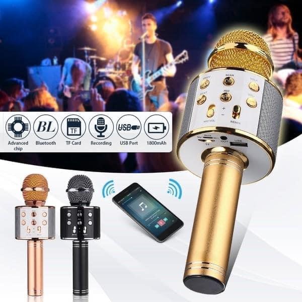 Bluetooth Karaoke Microphone Professional Speaker Player Singing Recorder Mic WS-858 KTV Microphone and Hifi Speaker Pic 6