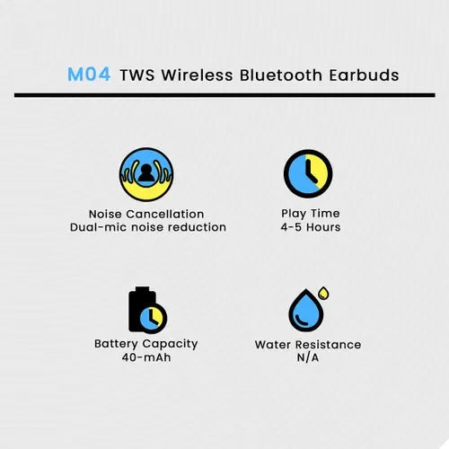 M04 Tws Wireless Bluetooth EarbudsWith Led Display Fast Charging Noise Cancellation Pic 4