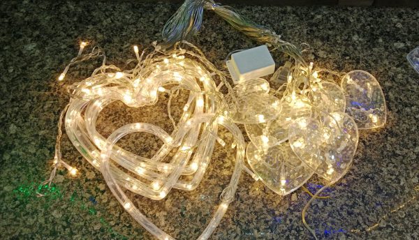Multi Color Heart Curtain Warm Color Heart Curtain Led Light Pic 2