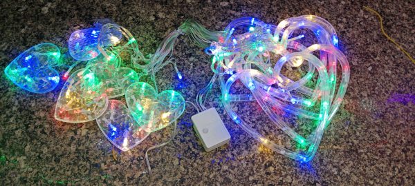 Multi Color Heart Curtain Warm Color Heart Curtain Led Light Pic 3
