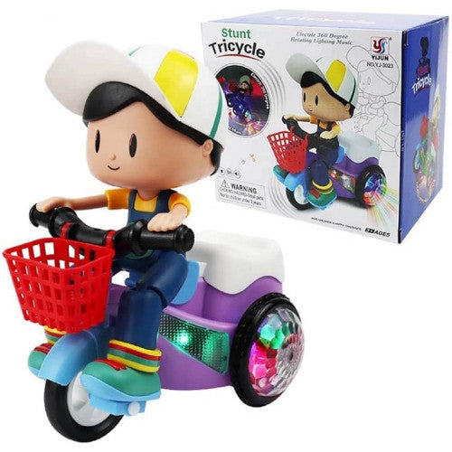 Musical Stunt Tricycle Toy Bike for Kids with 360° Rotation 3D Flashing Lights Music & Bump Pic 5
