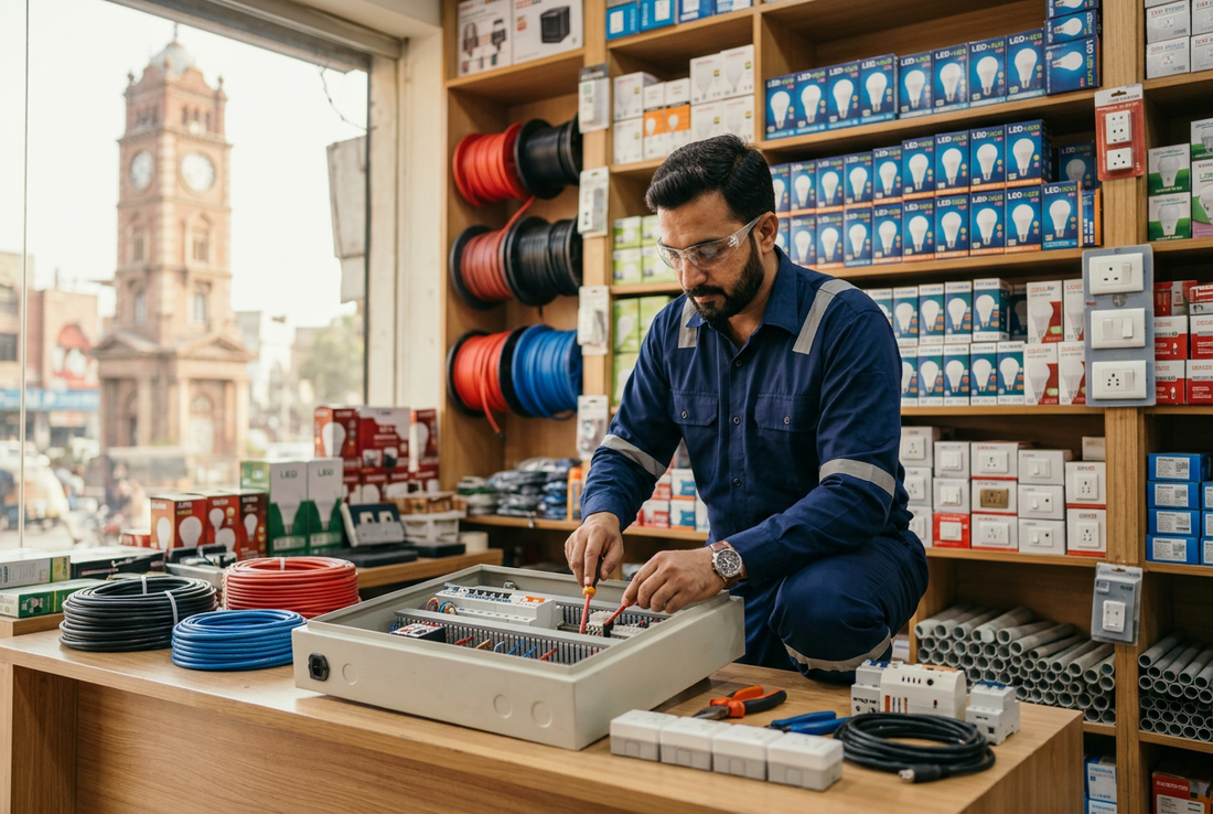Electric Store in💡Faisalabad Electrician services providing-Online Order