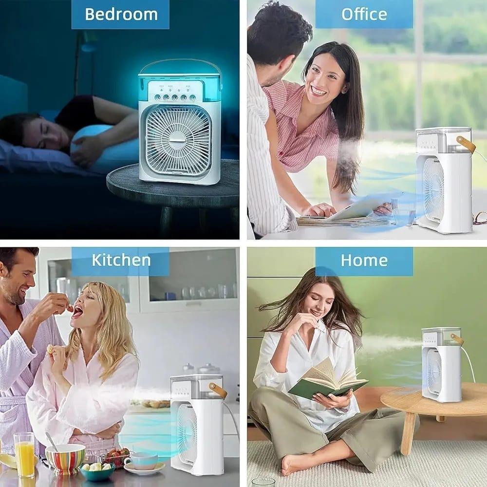 10-Inch Desktop Water Mist Fan | Portable Humidifier Air Cooler | 3 Speed Modes Pic 7