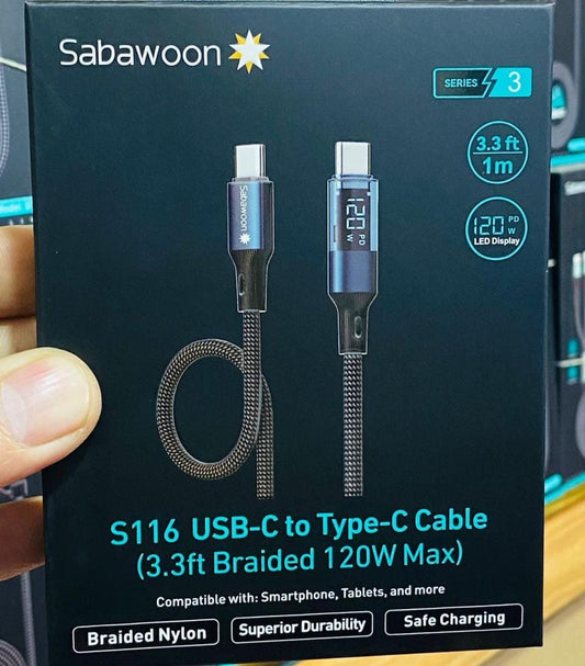 120W Digital Display Fast Charging Cable High Speed Data Cable Pic 1