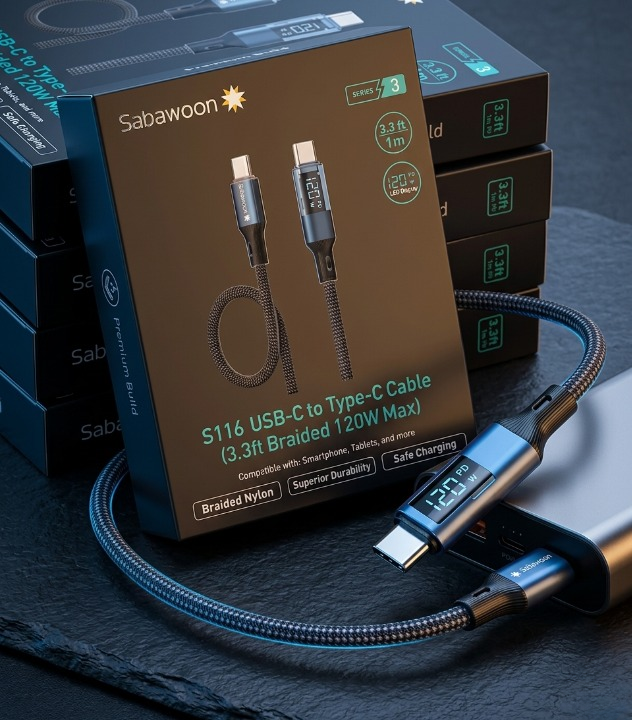 120W Digital Display Fast Charging Cable High Speed Data Cable Pic 2