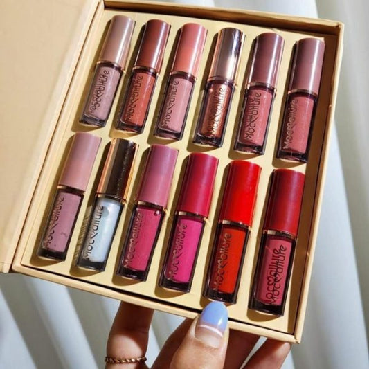 12 Pcs Mocallure Transparent Clear Lip Gloss Pic 1llure-transparent-clear-lip-gloss-high-pigment-lipgloss-set-best-quality-lipgloss-set-1 Pic 1