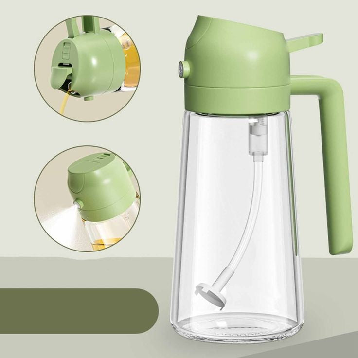2-in-1 Oil Spray Bottle | Leak-Proof Glass Container | For Cooking, BBQ, Baking & Air Fryer PIc 4