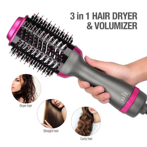 2 In 1 Hair Dryer Brush Fast Drying Straightening Curling Pic 4