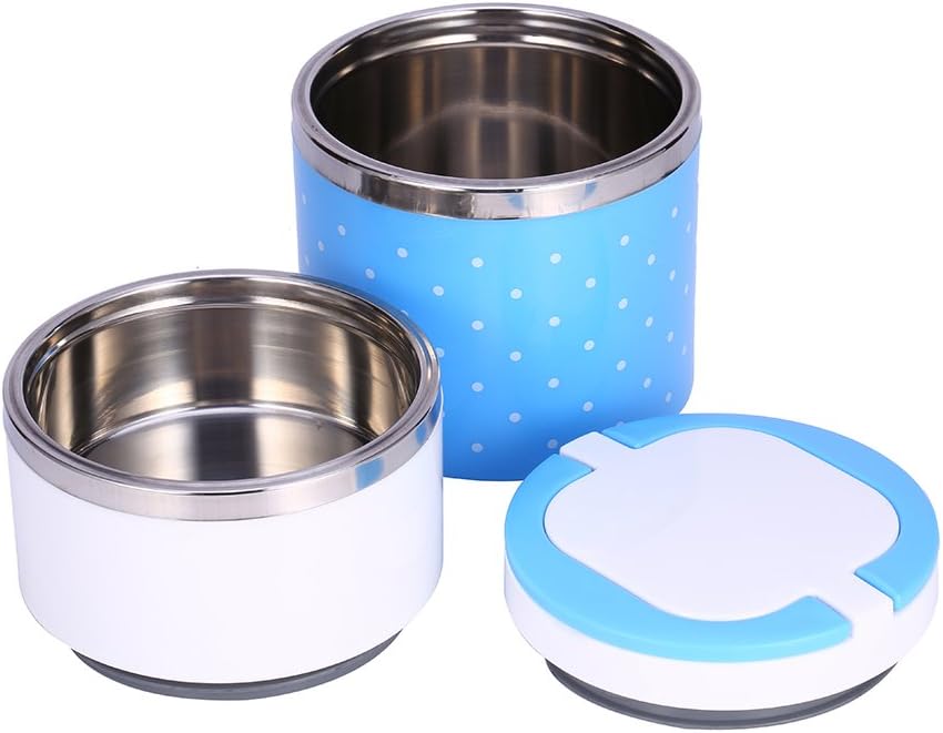 2 Layer Stainless Steel Airtight Lunch Box 930ml With Leak-Proof Design - Blue Pic 1