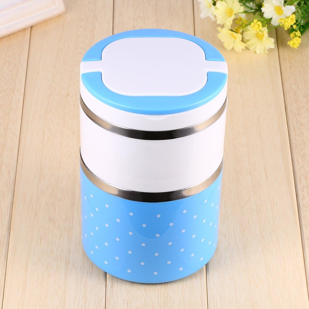 2 Layer Stainless Steel Airtight Lunch Box 930ml With Leak-Proof Design - Blue Pic 5