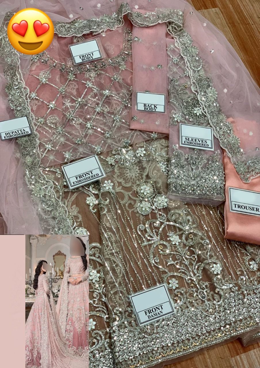 Weeding Lahnga pink color front pic