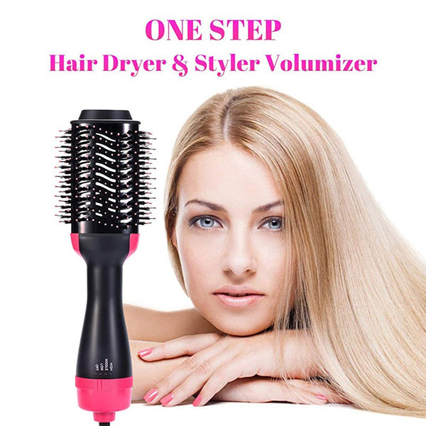 3-in-1 Hot Air Brush – Professional One-Step Hair Dryer Straightener and Curler Pic 2