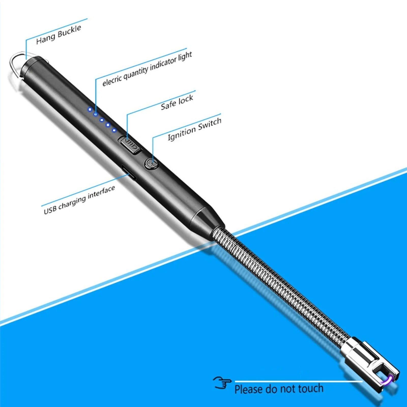 360° Outdoor Kitchen Lighter Usb Rechargeable Portable Electronic Arc Lighter Pic 2