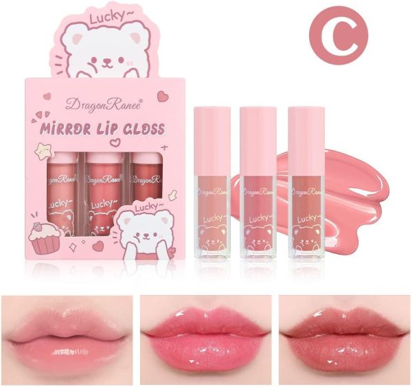 3 Pc Mirror Lip Gloss Lip Balm Lip Oil Plumper Mirror Gloss Lip Stain Pic 6