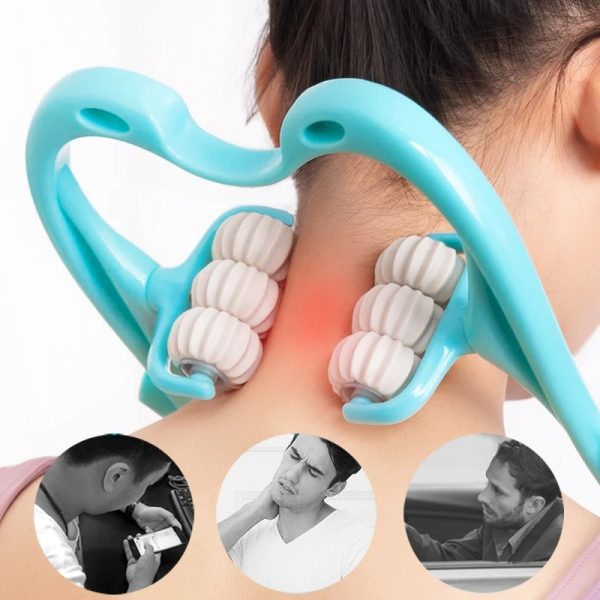 6 Wheel Pressure Point Neck Massager Relieve Neck, Back And Shoulder Pain Pic 2