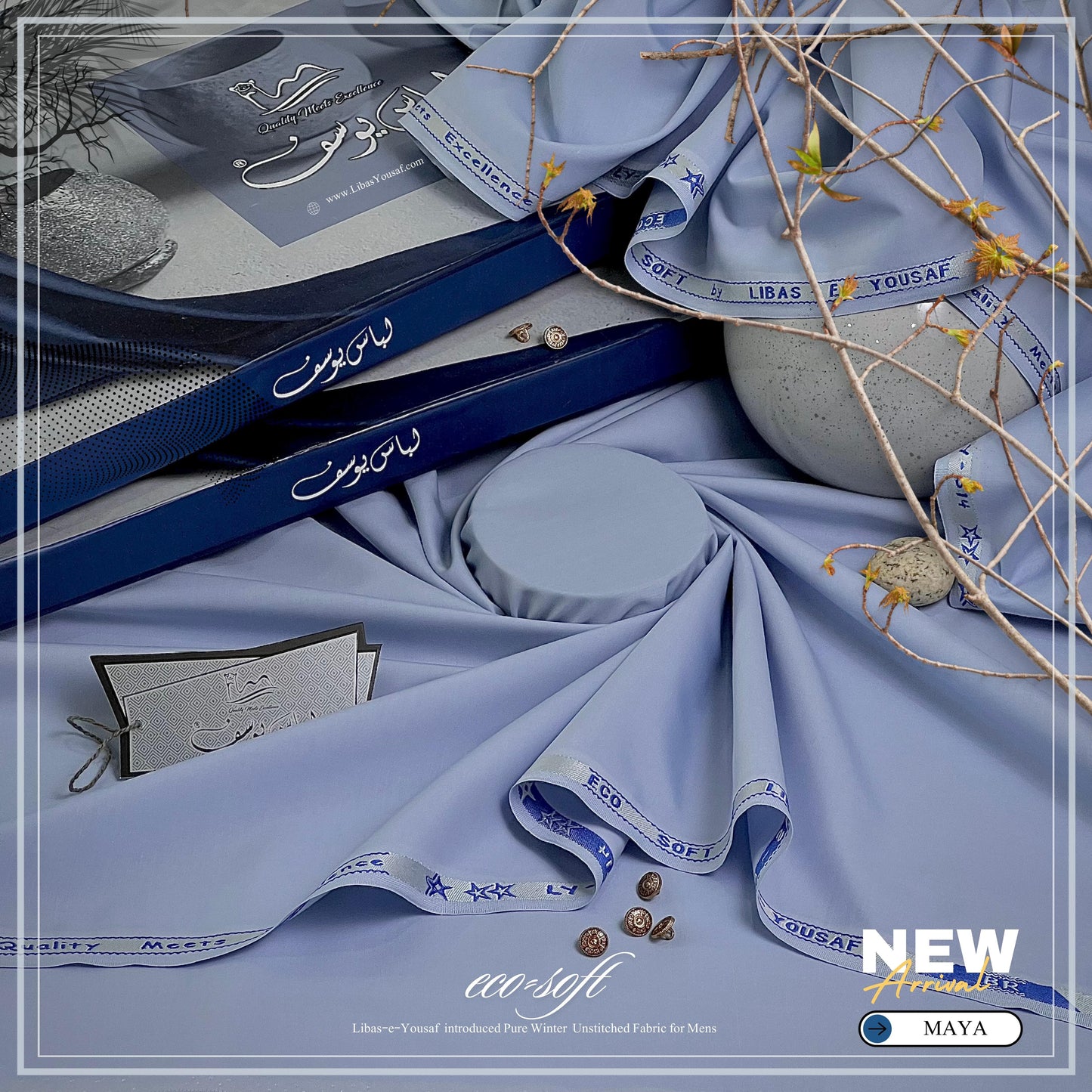 Libas e yousaf winter wash n wear neavy blue color