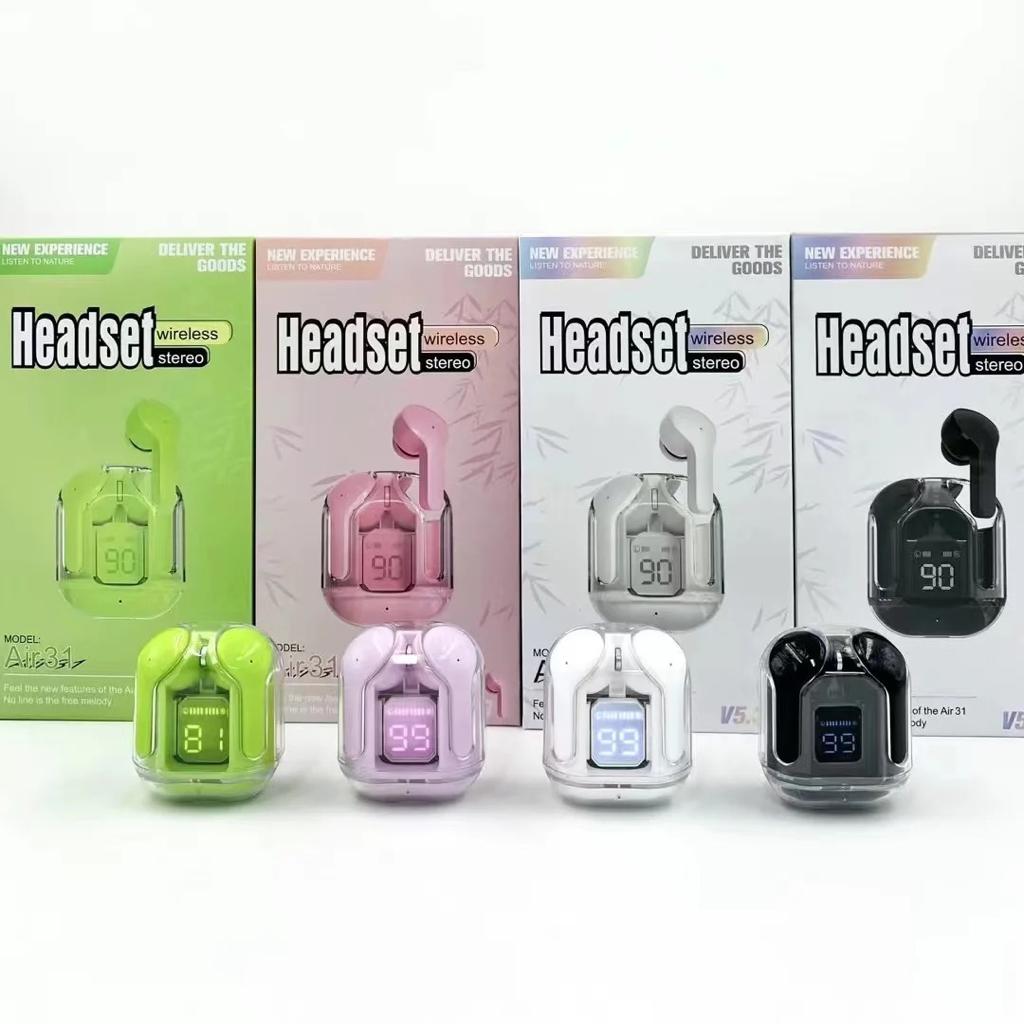 A31 TWS Transparent Earbuds Bluetooth 5.3 with LED Display & Touch Control Pic 5