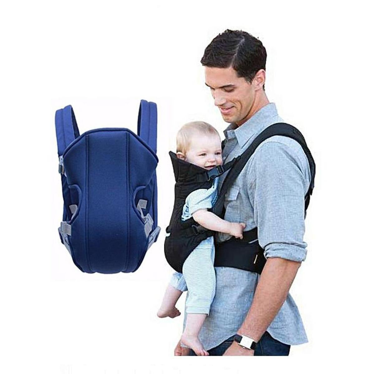 Man holding a baby in a baby carrier
