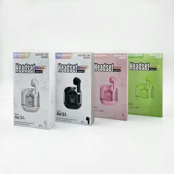 Air31 Earbuds Wireless Crystal Transparent Body Pic 1