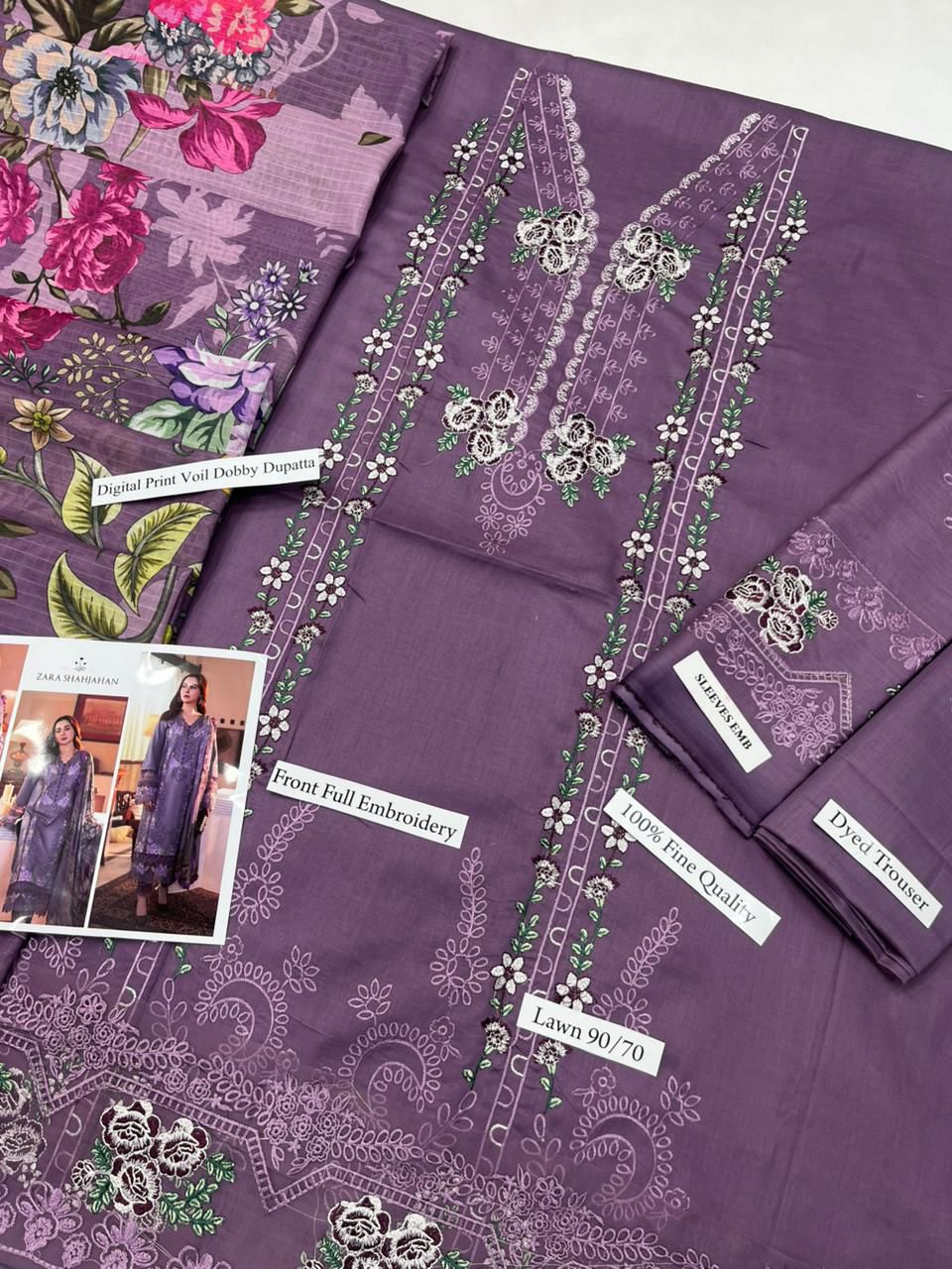 Airjet LAWN 9070 WITH DIGITAL PRINT VOIL DOBBY DUPATTA Pic 4