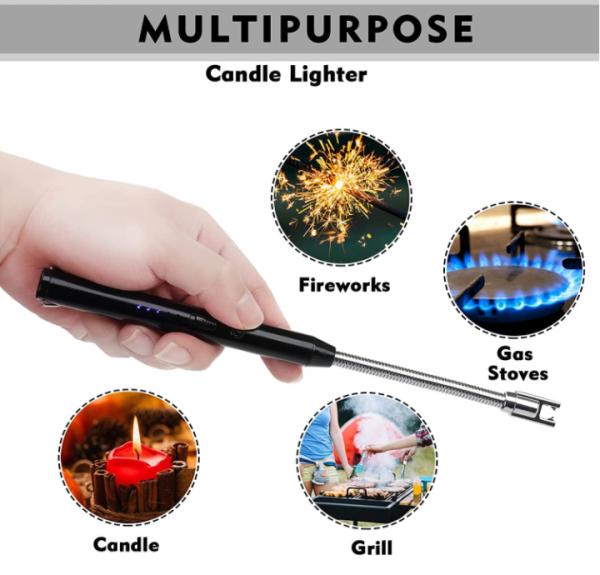 Arc Lighter With Usb Charging flameless led Battery Display safety Switch Pic 7