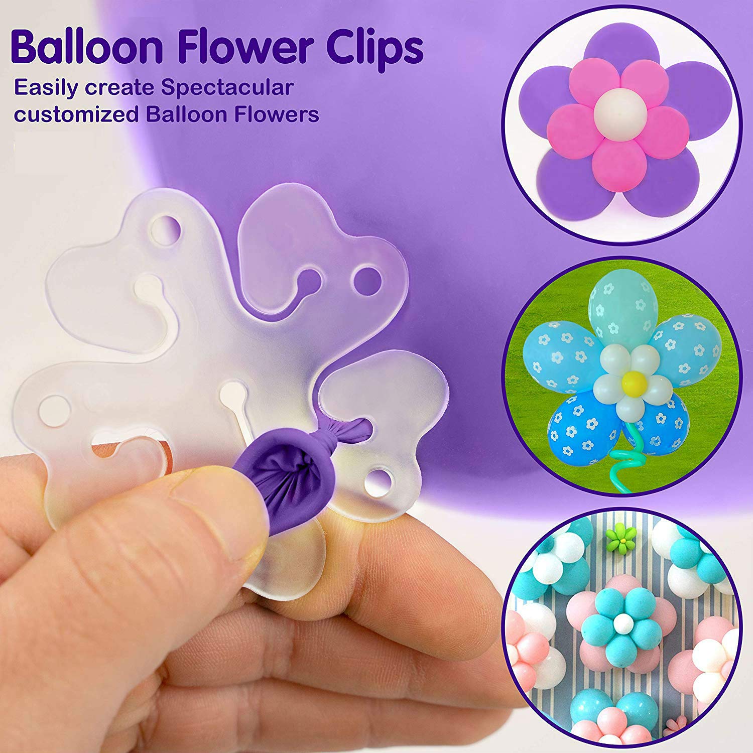 Balloon flower clip for wedding decoration