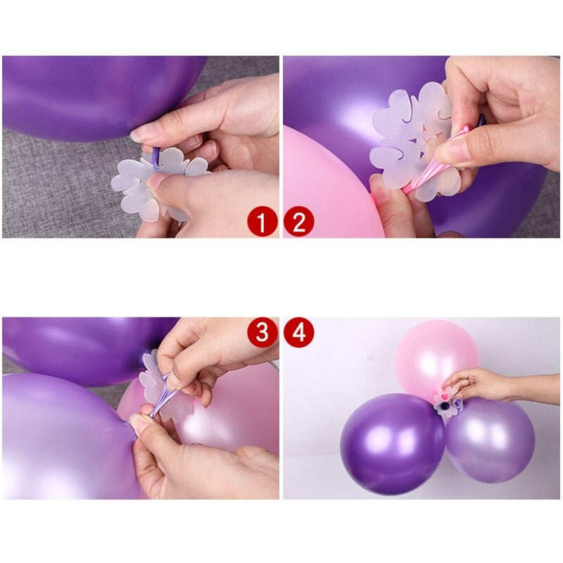 Balloon flower clip used in party balloon decor