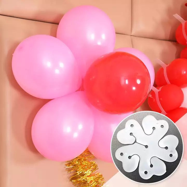 Pink balloons with flower clips for wedding decoration