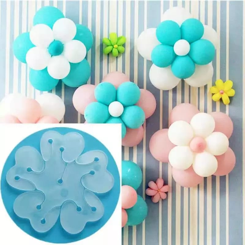Blue and white balloon flower decorations with clips for parties