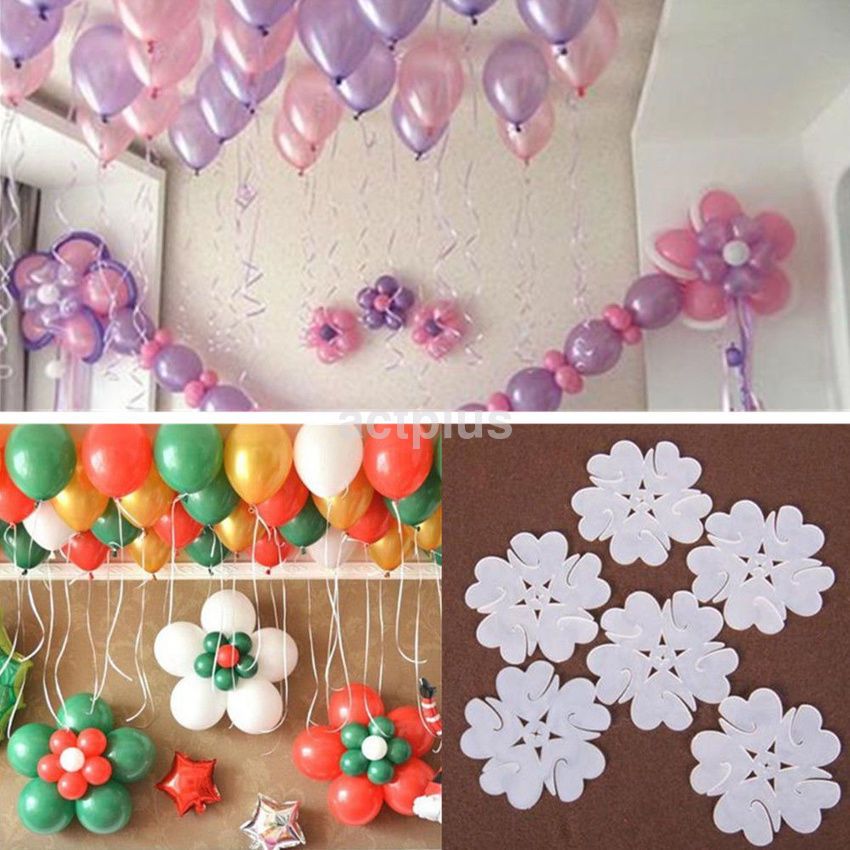 Colorful balloon flower arrangements with clips for celebrations