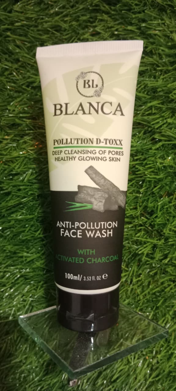Blanca Pollution Detox Facewash With Charcoal Green Tea And Aloe Vera Deep Cleansing 100ml Pic 2