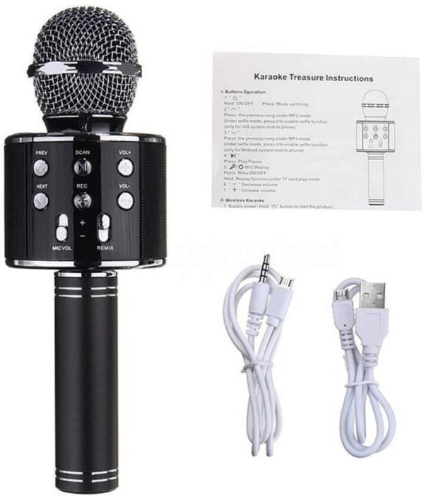 Bluetooth Karaoke Microphone Professional Speaker Player Singing Recorder Mic WS-858 KTV Microphone and Hifi Speaker Pic 2