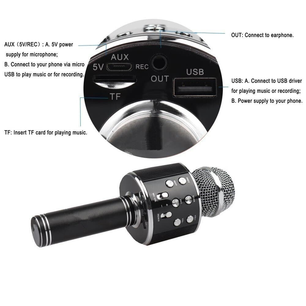 Bluetooth Wireless Karaoke Microphone Mic High Sound Rechargeable Pic 3