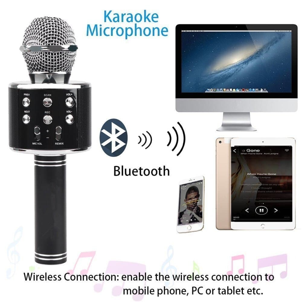 Bluetooth Wireless Karaoke Microphone Mic High Sound Rechargeable Pic 4