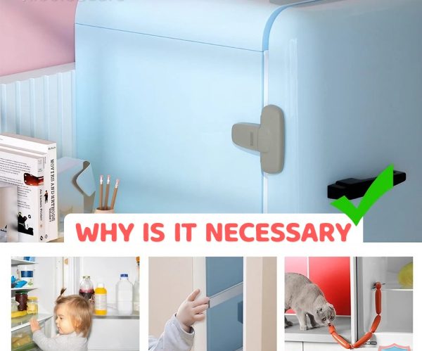 Child Safety Fridge Lock  Freezer Door Lock No Tools Need Or Drill Pic 4