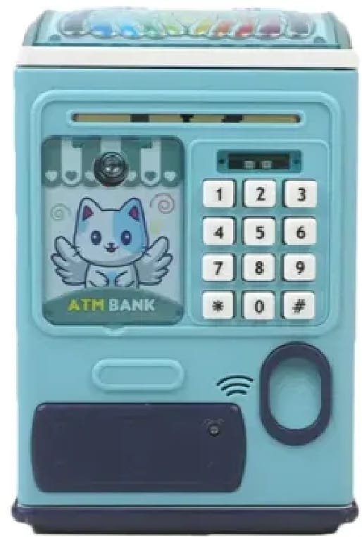 Creative Money Box ATM Machine with Password & Fingerprint Protection Kids Savings Bank Music & Auto Roll Pic 1