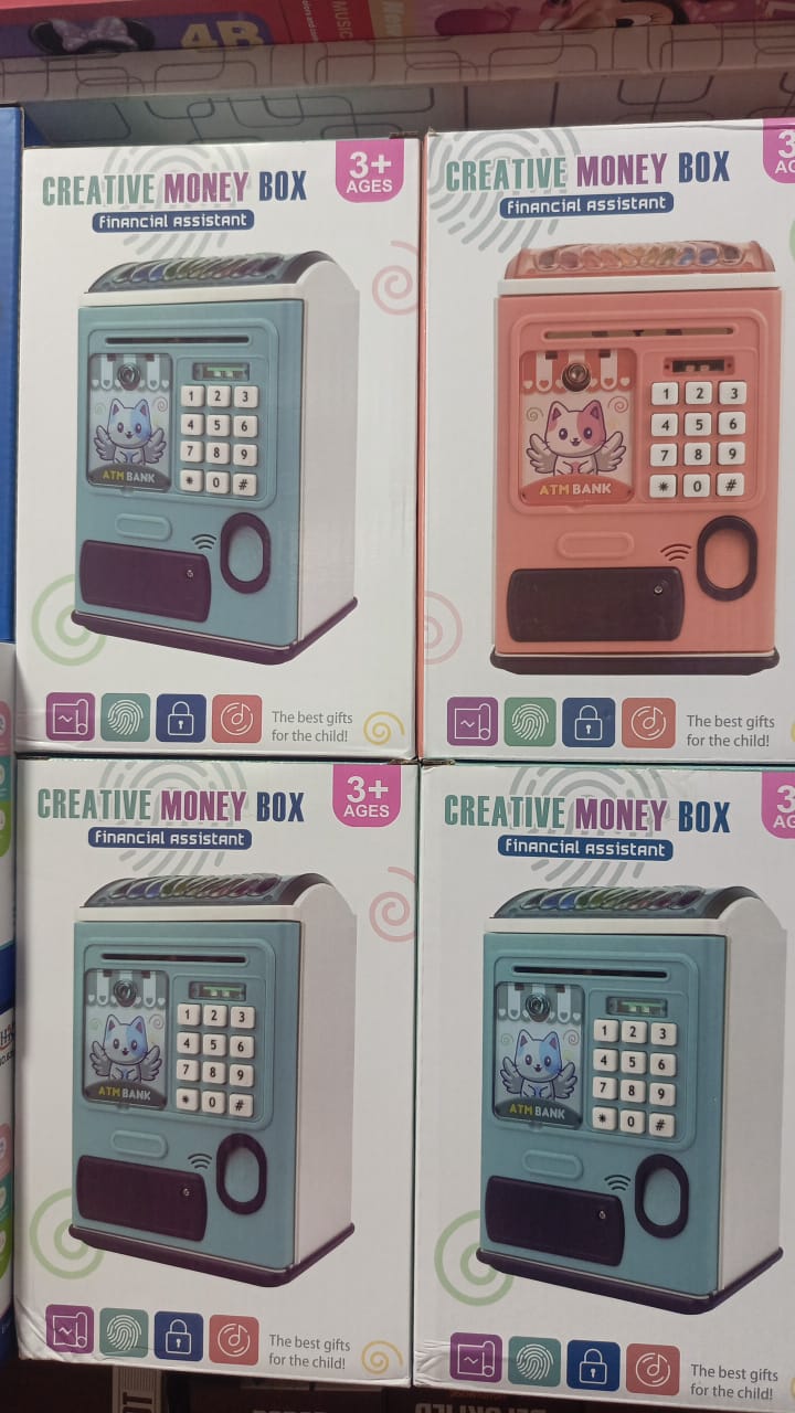 Creative Money Box ATM Machine with Password & Fingerprint Protection Kids Savings Bank Music & Auto Roll Pic 3
