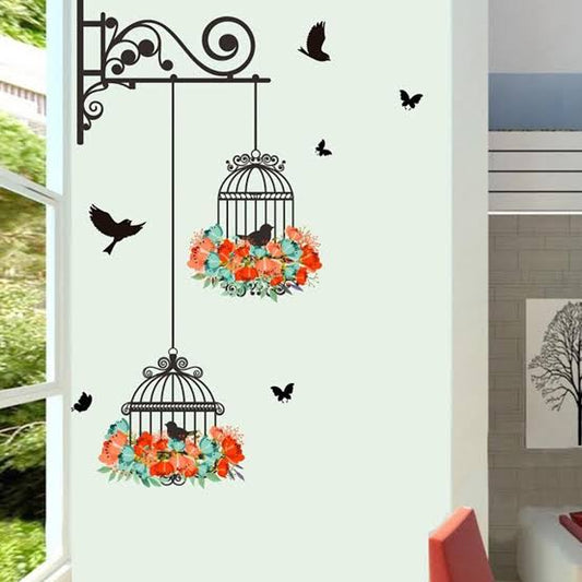 Creativity 3d Bird Cage Self-adhesive Wall Sticker Diy Waterproof Pic 1