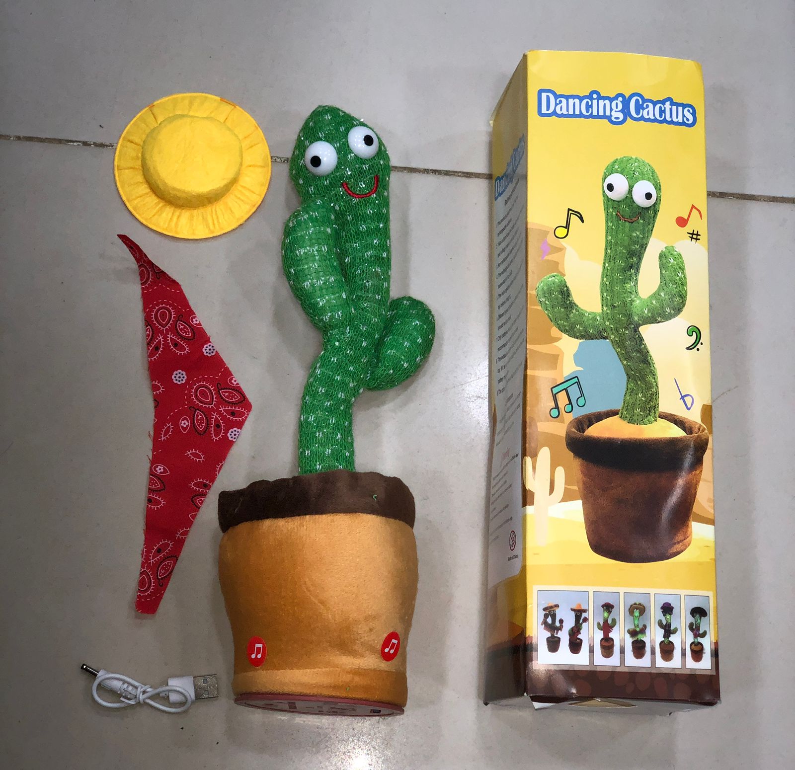 Dancing Cactus Toy Singing Talking Voice Recording with USB Rechargeable Function Fun Educational Gift for Babies and Kids Pic 2