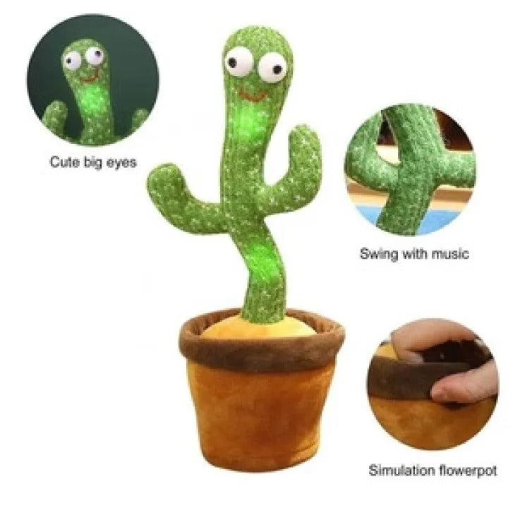 Dancing Cactus Toy Singing Talking Voice Recording with USB Rechargeable Function Fun Educational Gift for Babies and Kids Pic 4