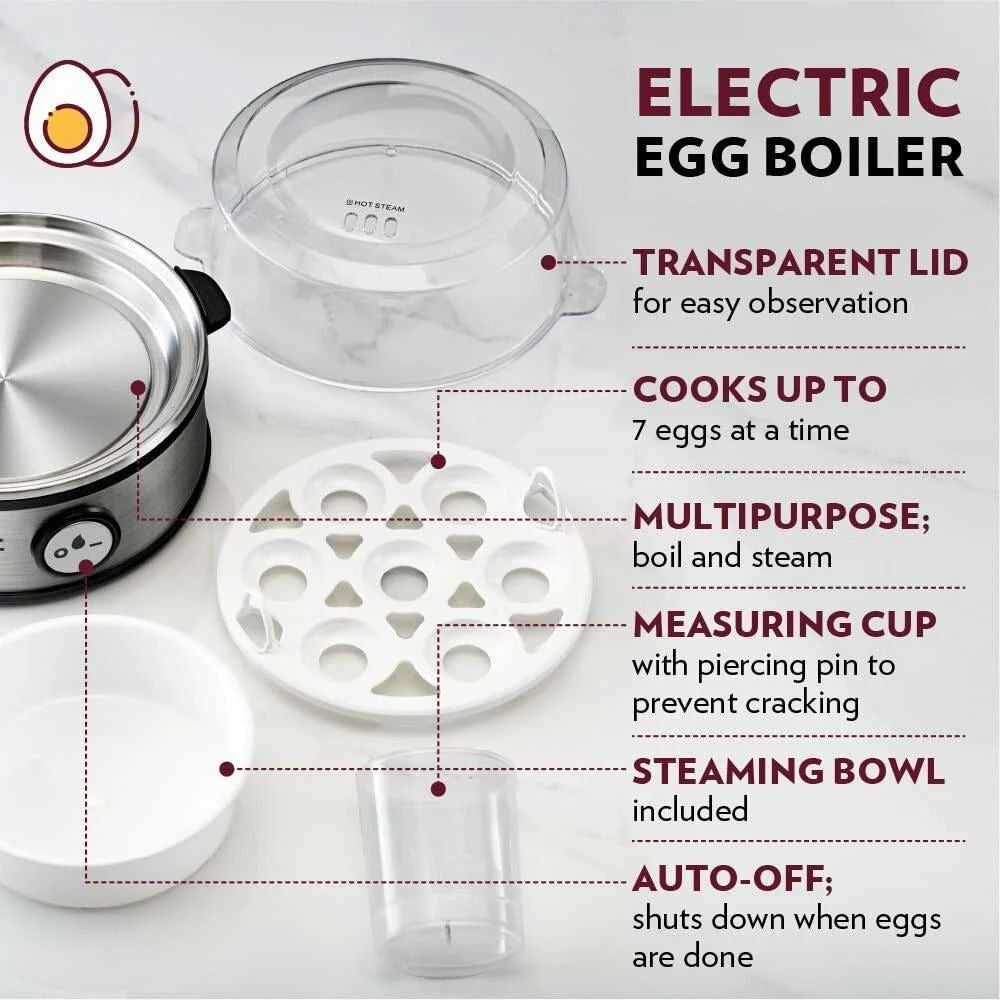 Electric Egg Boiler Automatic Steamer For Perfectly Boiled Eggs Pic 5