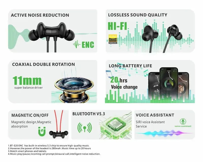 Esofrex Wireless neckband Active Noise Cancellation