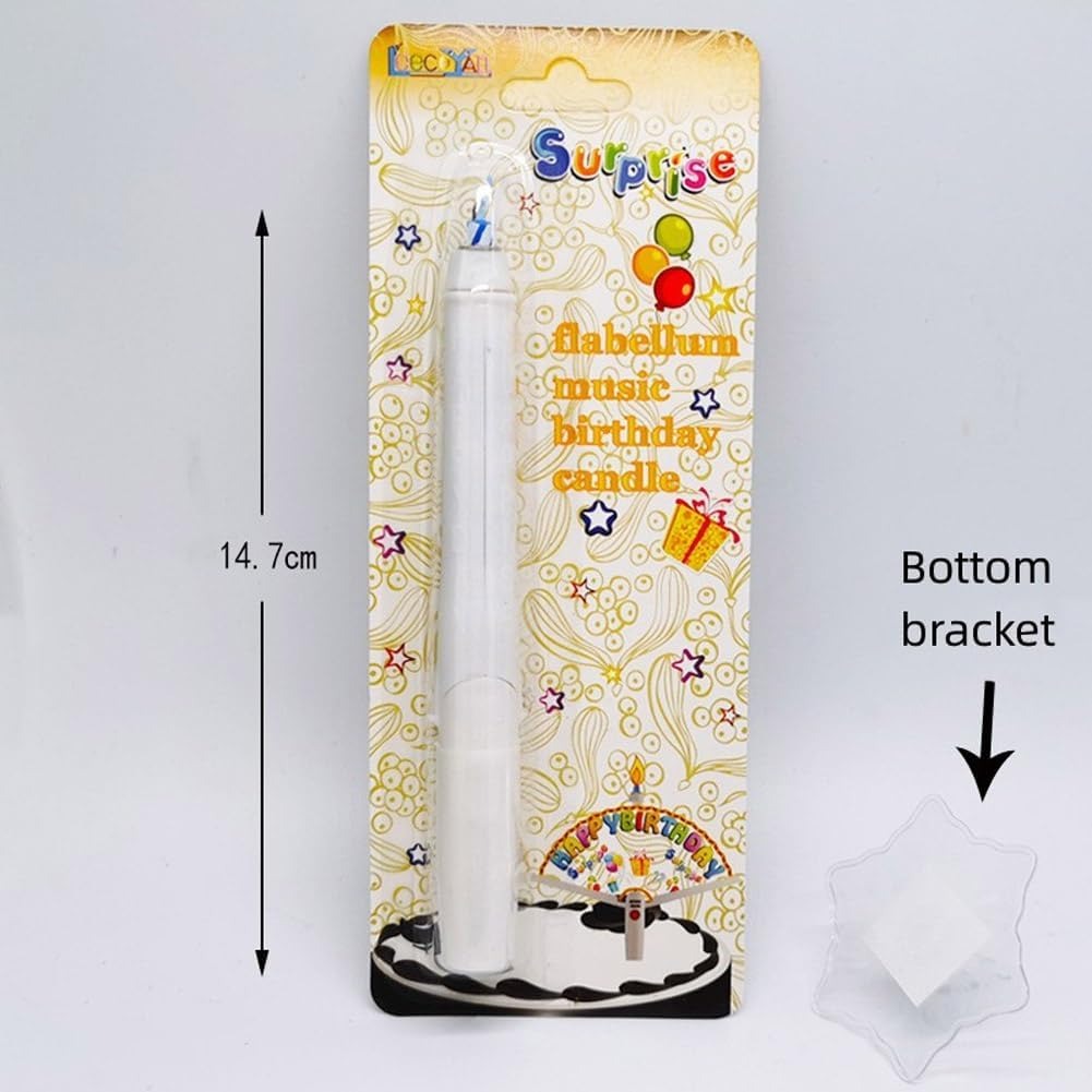 Flabellum Musical Birthday Candle with Music & Sparkling Flame Pic 4